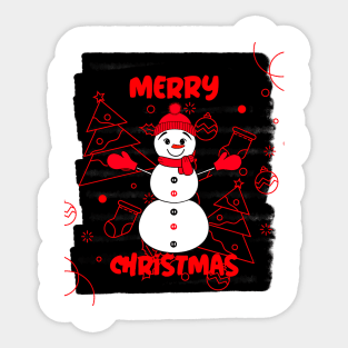 Festive Snowman Christmas Sticker